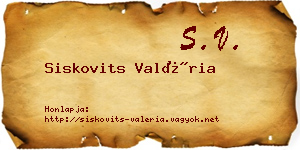 Siskovits Valéria névjegykártya